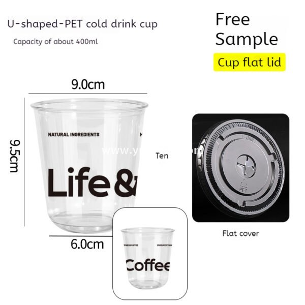 9x6x9.5cm PET Bubble Tea Cup with Lid – Game Controller Cup Holder 400ml