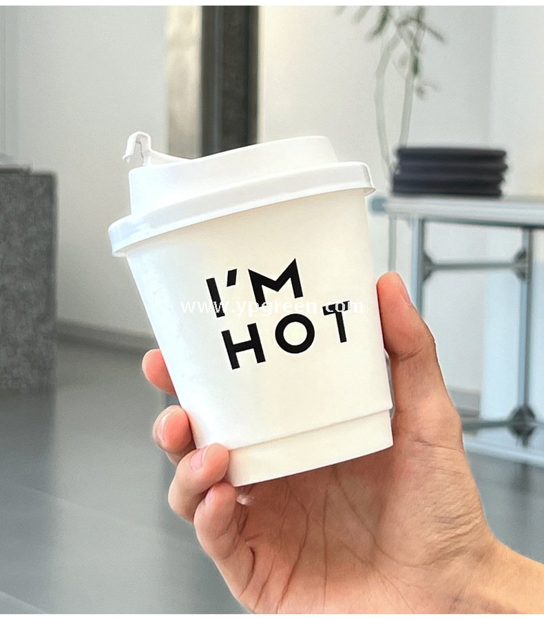 8oz / 10oz / 12oz / 16oz / 20oz White Paper Coffee Cups with Lids – Double Wall Disposable Hot Drink Cups for Takeaway & Custom Branding