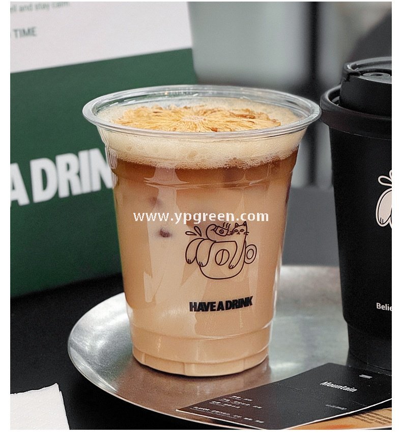 14oz Cute Cat Plastic Iced Coffee Cup with Lid 9.8x6.0x10.7cm – 400ml Latte Cup Factory