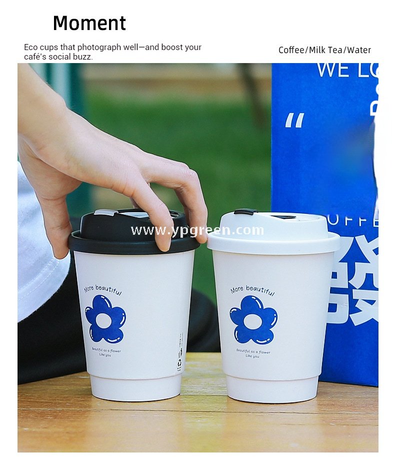 8oz / 12oz Orchid Logo Coffee Paper Cups – Disposable Hot Drink Cups with U-Shaped or Clear Lids