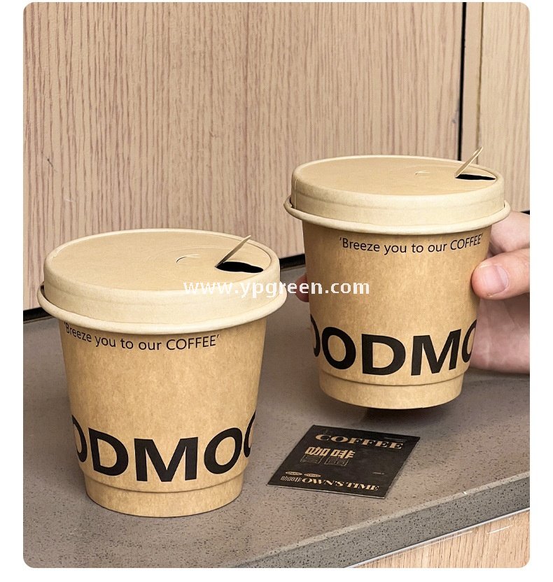300ml / 400ml / 500ml Disposable Kraft Coffee Cups – Thickened Leak-Proof Paper Cups for Takeaway & Wholesale