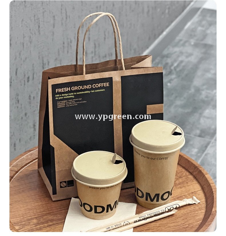 300ml / 400ml / 500ml Disposable Kraft Coffee Cups – Thickened Leak-Proof Paper Cups for Takeaway & Wholesale