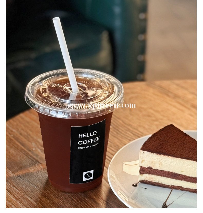 16oz Custom Logo Plastic Coffee Cup – 500ml PET Milk Tea To-Go Cup 9.8x6.5x12.1 cm