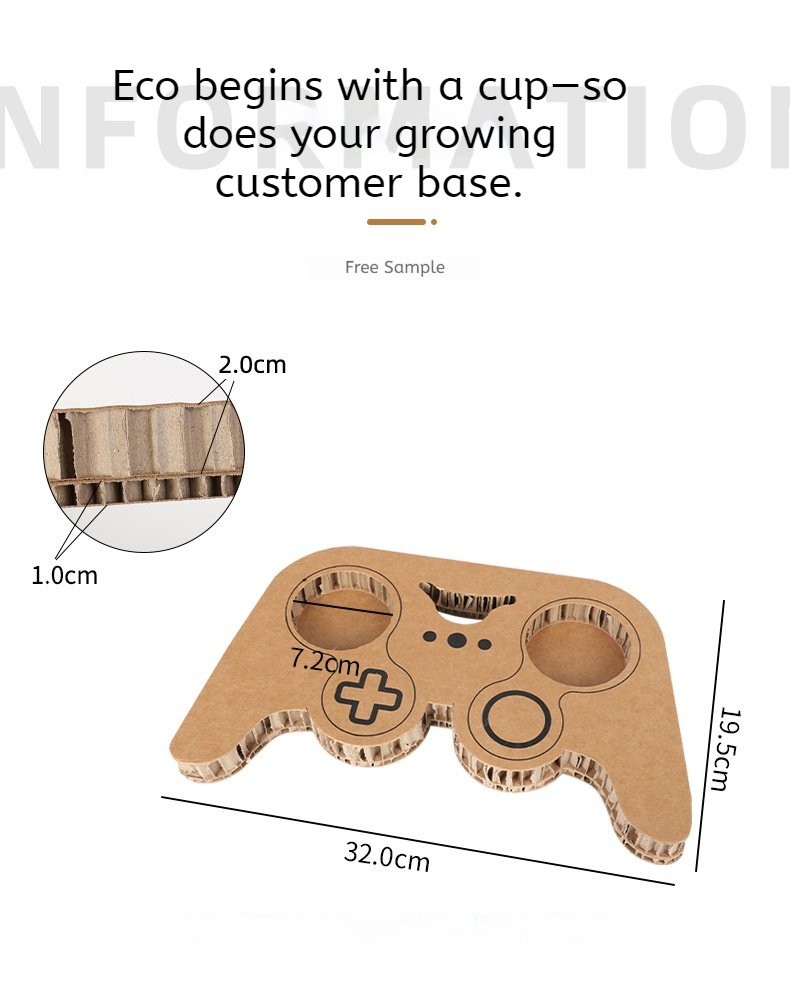 9x6x9.5cm PET Bubble Tea Cup with Lid – Game Controller Cup Holder 400ml