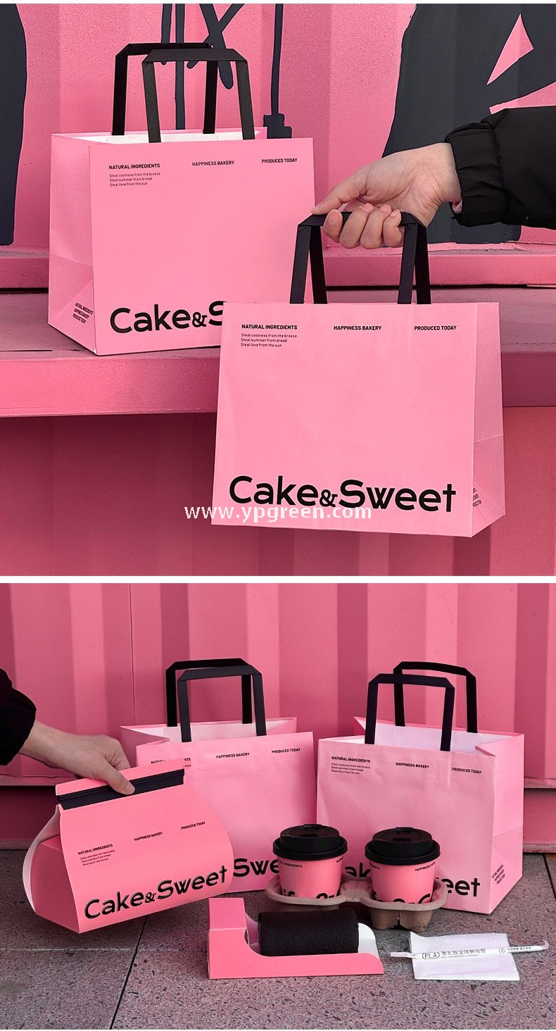 Pink Bakery Boxes for Mousse Cake & Swiss Roll – Disposable Paper Dessert Packaging with Custom Logo Option