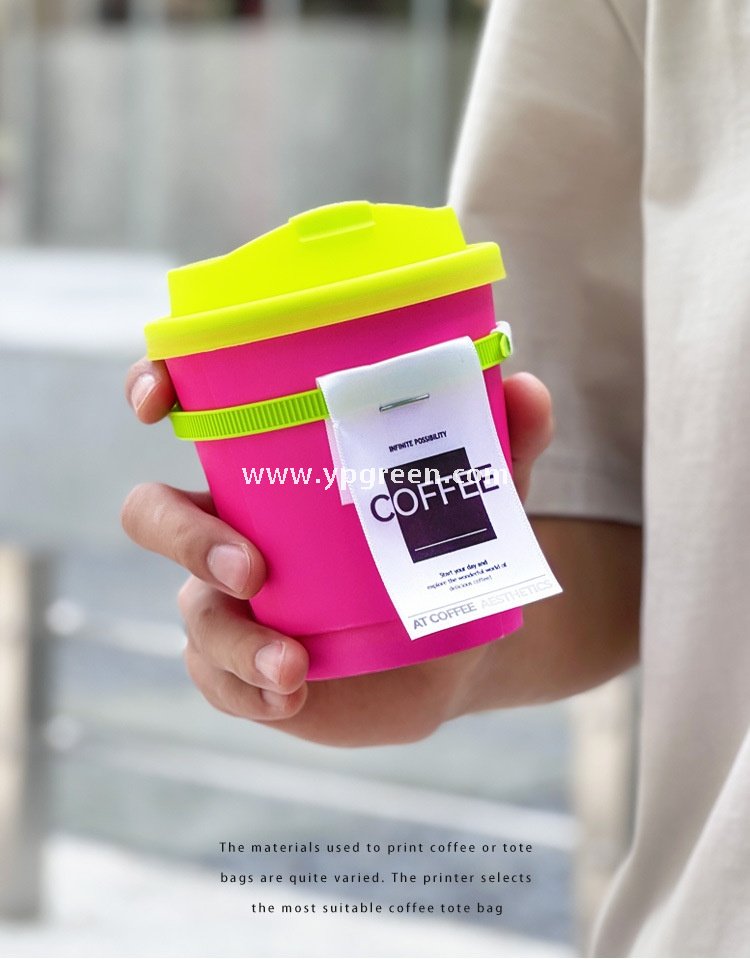 330ml Neon Pink Coffee Paper Cup with Neon Green Tie – Disposable To-Go Drink Cup with Lid & Strap