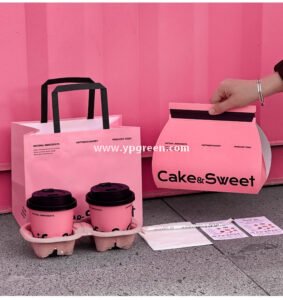 Pink Bakery Boxes for Mousse Cake & Swiss Roll – Disposable Paper Dessert Packaging with Custom Logo Option