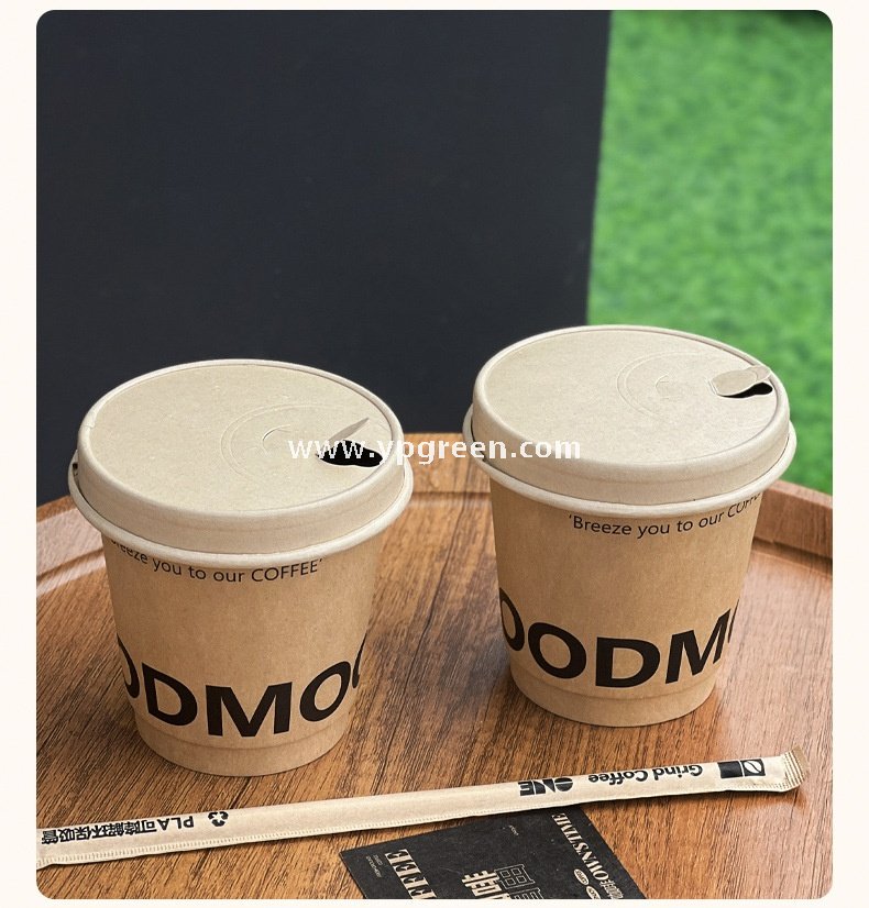 300ml / 400ml / 500ml Disposable Kraft Coffee Cups – Thickened Leak-Proof Paper Cups for Takeaway & Wholesale