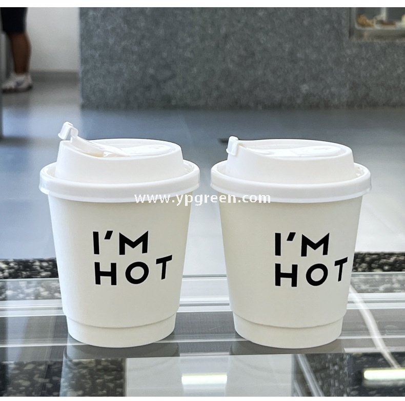 8oz / 10oz / 12oz / 16oz / 20oz White Paper Coffee Cups with Lids – Double Wall Disposable Hot Drink Cups for Takeaway & Custom Branding