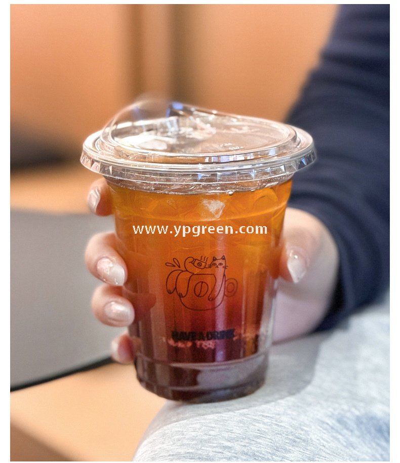 14oz Cute Cat Plastic Iced Coffee Cup with Lid 9.8x6.0x10.7cm – 400ml Latte Cup Factory