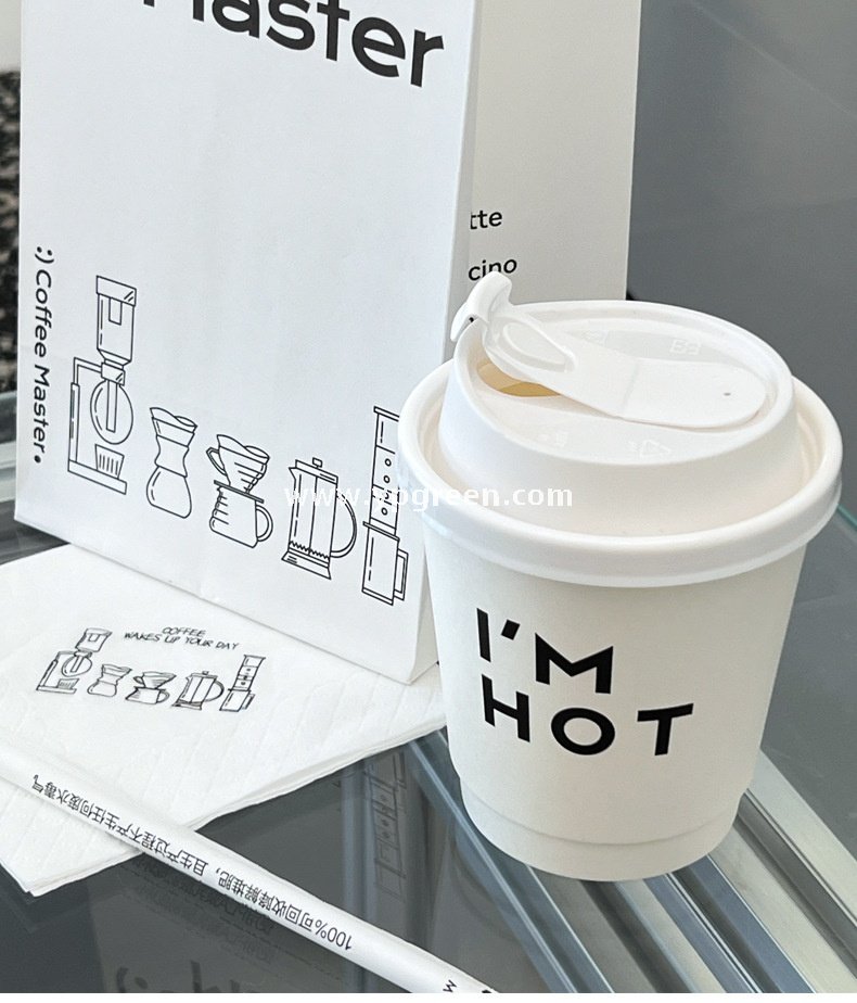 8oz / 10oz / 12oz / 16oz / 20oz White Paper Coffee Cups with Lids – Double Wall Disposable Hot Drink Cups for Takeaway & Custom Branding