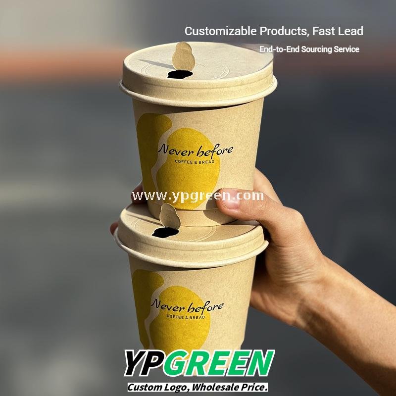 Eco-Friendly Bamboo Fiber Coffee Cups – 330ml Double Layer Hot Drink Cups with Hollow Thermal Ring