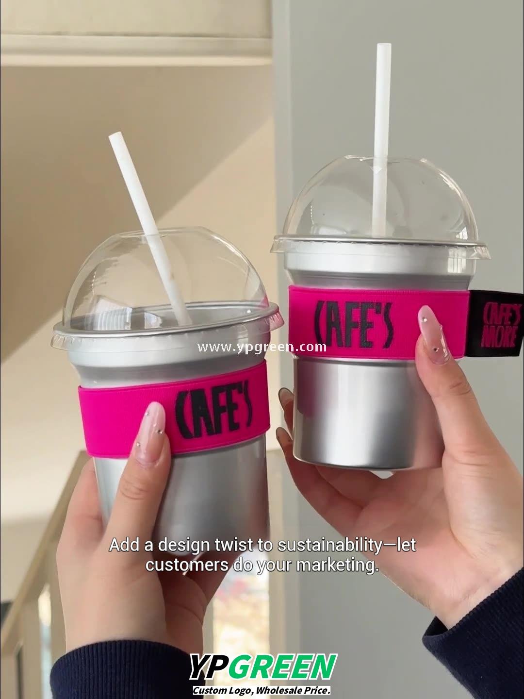 500ml Brushed Silver Aluminum Coffee Cups – High-End Disposable Cups for Milk Tea & Takeaway