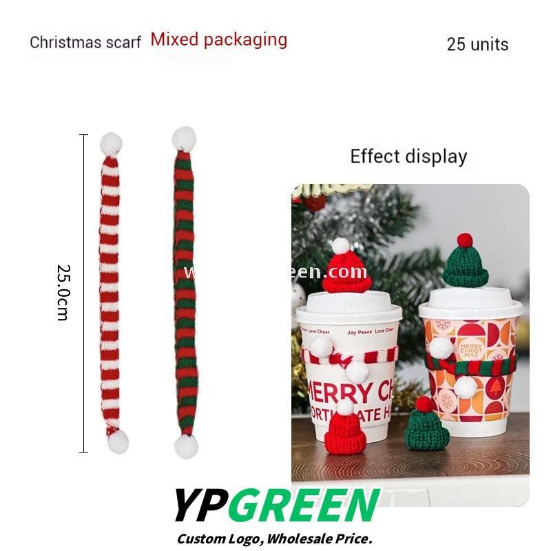 12oz / 400ml Christmas Coffee Cups with Sleeves & Bags – Santa Claus Holiday Design for Takeaway