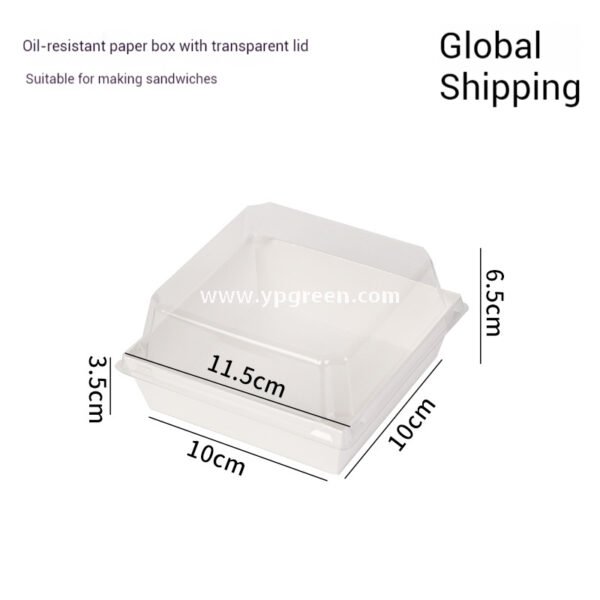 Yellow Sandwich & Coffee Tray Box – Integrated Paper Combo Container with Cup Holder
