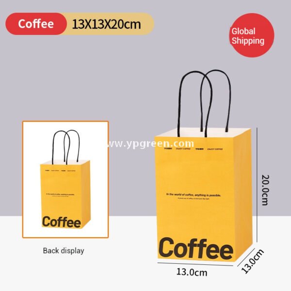 Yellow Sandwich & Coffee Tray Box – Integrated Paper Combo Container with Cup Holder