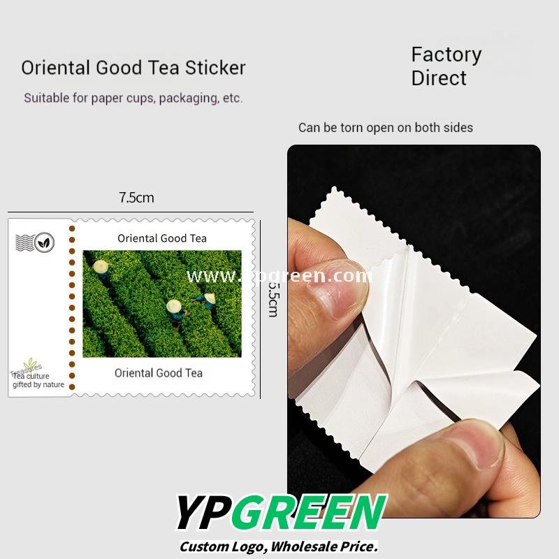 500ml 16oz Custom Coffee Cups with Postage Stamp Stickers – Retro-Themed Paper Cups for Takeaway
