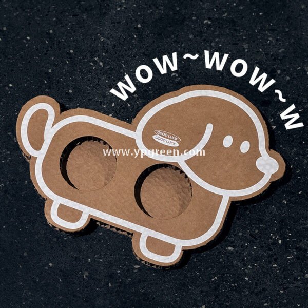 Cute Animal-Shaped Coffee Cup Trays – 3/4 Cup Disposable Paper Holders in Dog & Cat Designs