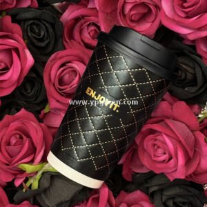 500ml Foil Stamped Milk Tea Paper Cup – 16oz Double Wall Embossed Cup for To-Go Drinks