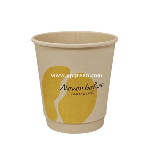 Eco-Friendly Bamboo Fiber Coffee Cups – 330ml Double Layer Hot Drink Cups with Hollow Thermal Ring