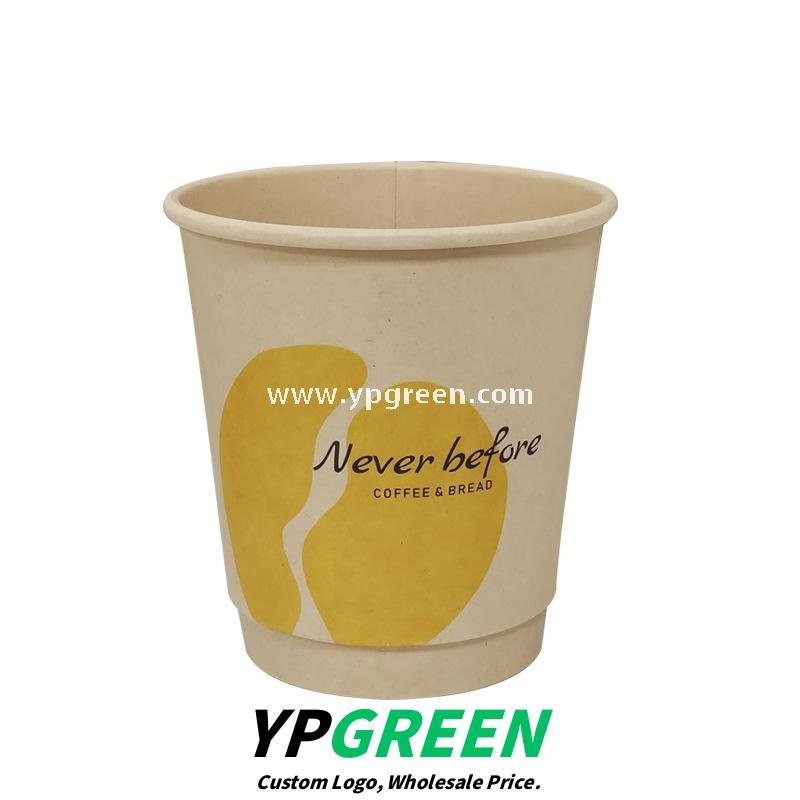 Eco-Friendly Bamboo Fiber Coffee Cups – 330ml Double Layer Hot Drink Cups with Hollow Thermal Ring