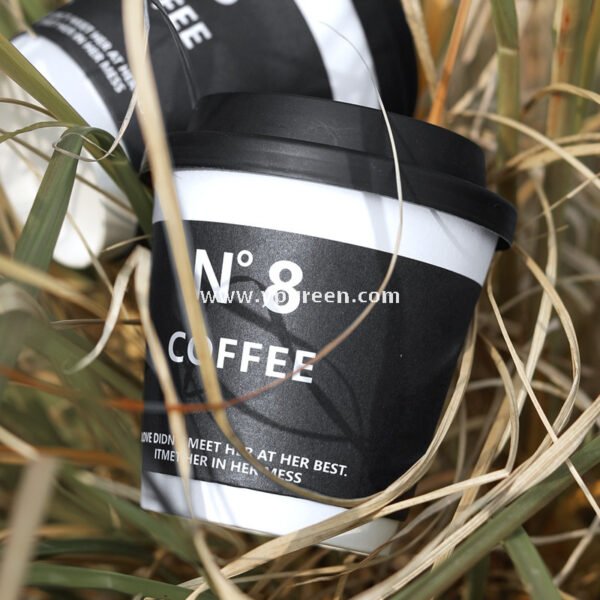 8oz / 12oz Black Paper Coffee Cups – 280ml / 400ml Disposable Cups with Custom Logo for Takeaway