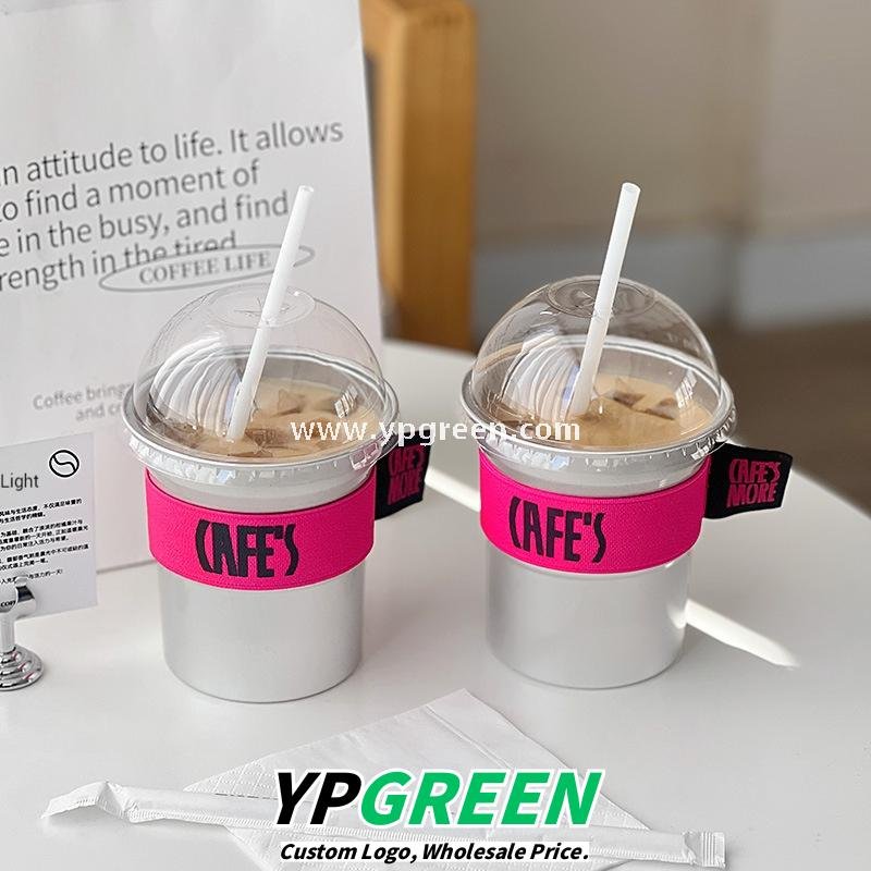500ml Brushed Silver Aluminum Coffee Cups – High-End Disposable Cups for Milk Tea & Takeaway