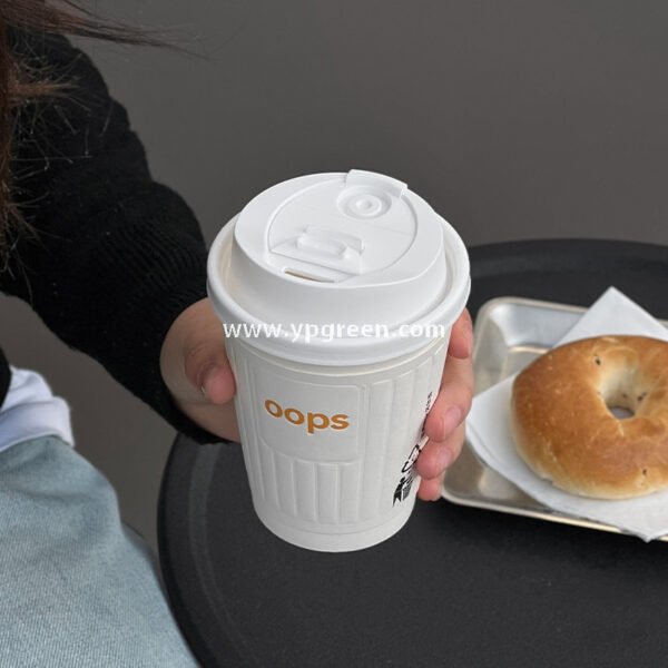 Embossed Raised Paper Coffee Cups – 10oz / 12oz Disposable Hot Drink Cups with Full Texture Finish