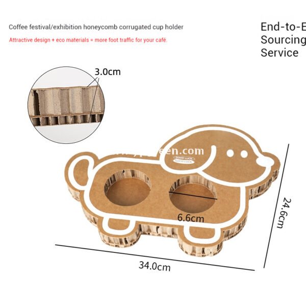 Cute Animal-Shaped Coffee Cup Trays – 3/4 Cup Disposable Paper Holders in Dog & Cat Designs