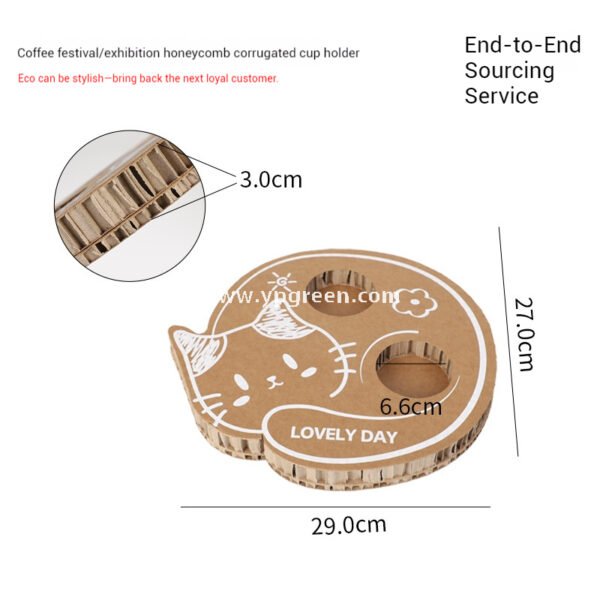 Cute Animal-Shaped Coffee Cup Trays – 3/4 Cup Disposable Paper Holders in Dog & Cat Designs