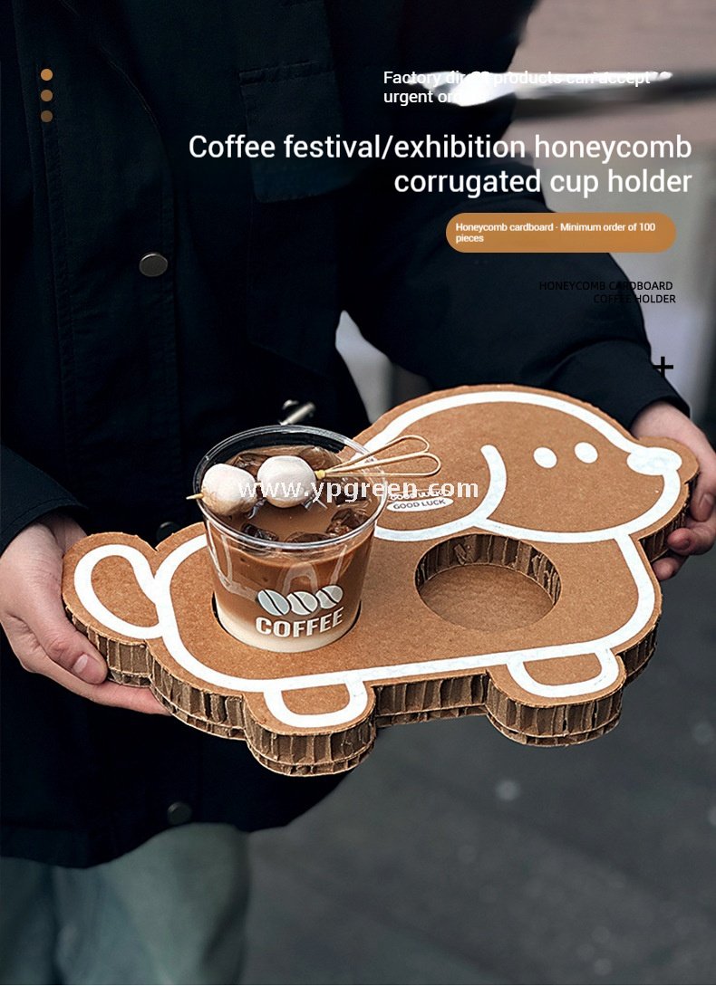 Cute Animal-Shaped Coffee Cup Trays – 3/4 Cup Disposable Paper Holders in Dog & Cat Designs
