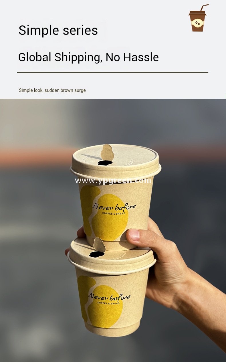 Eco-Friendly Bamboo Fiber Coffee Cups – 330ml Double Layer Hot Drink Cups with Hollow Thermal Ring