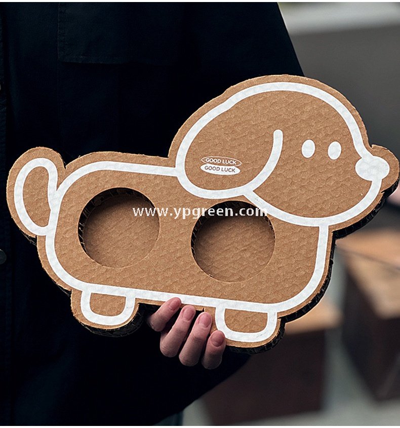 Cute Animal-Shaped Coffee Cup Trays – 3/4 Cup Disposable Paper Holders in Dog & Cat Designs