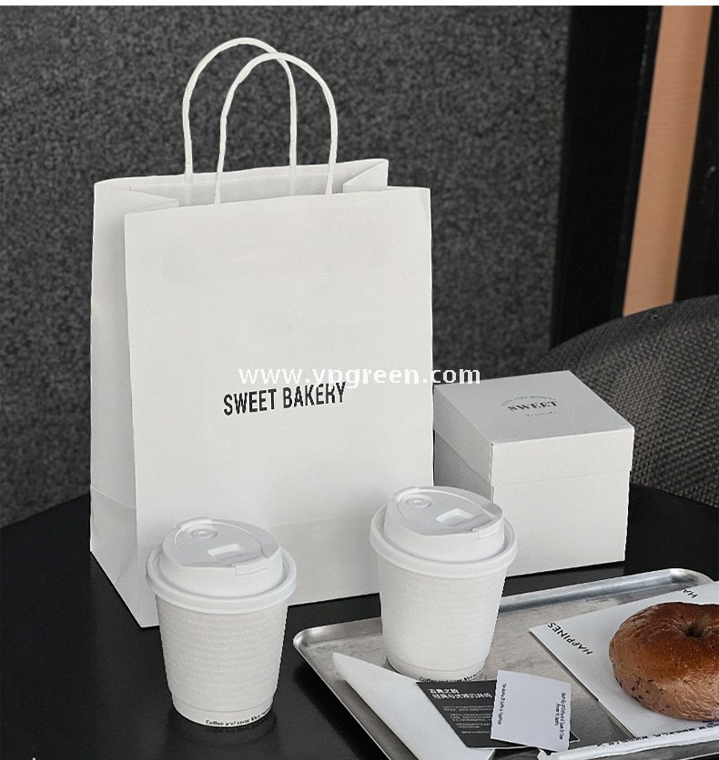 300ml / 10oz Deep Embossed White Coffee Cups – Textured Disposable Paper Cups for Takeaway & Custom Branding