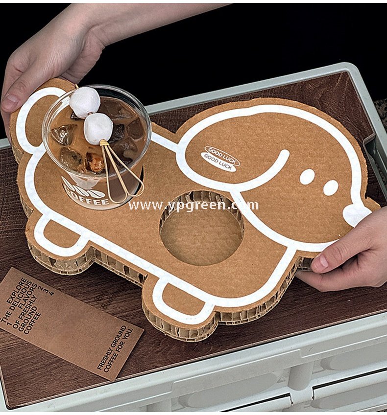 Cute Animal-Shaped Coffee Cup Trays – 3/4 Cup Disposable Paper Holders in Dog & Cat Designs