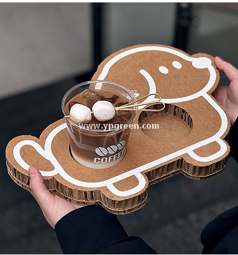 Cute Animal-Shaped Coffee Cup Trays – 3/4 Cup Disposable Paper Holders in Dog & Cat Designs