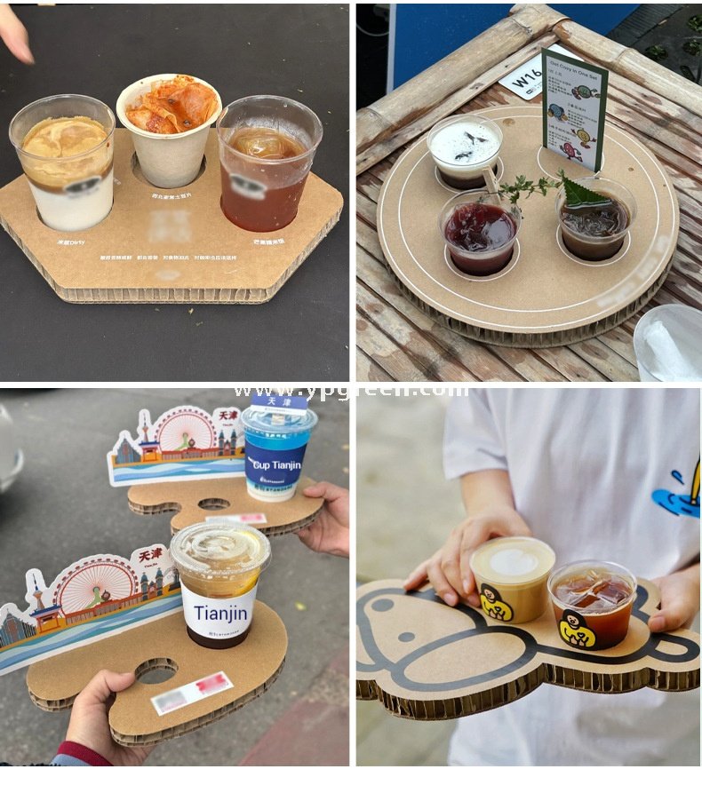 Cute Animal-Shaped Coffee Cup Trays – 3/4 Cup Disposable Paper Holders in Dog & Cat Designs