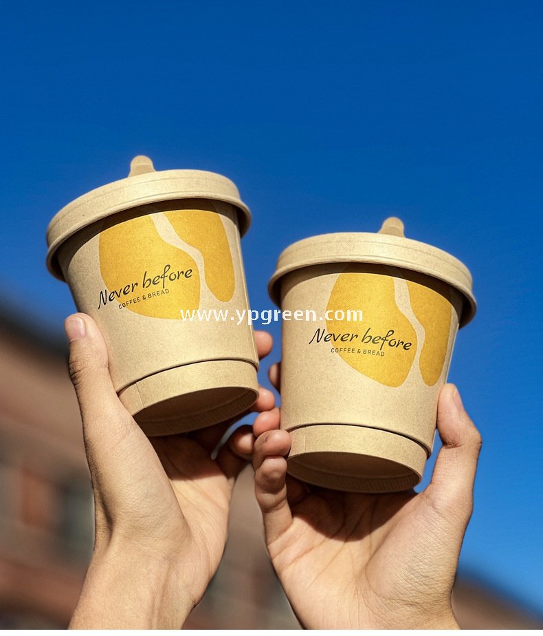 Eco-Friendly Bamboo Fiber Coffee Cups – 330ml Double Layer Hot Drink Cups with Hollow Thermal Ring