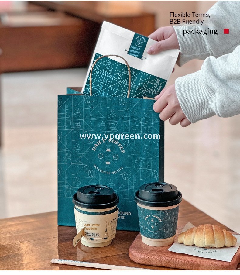 8–20oz Tearable Creative Coffee Cups – Gold Foil Paper Cups with Interactive Design for Branding
