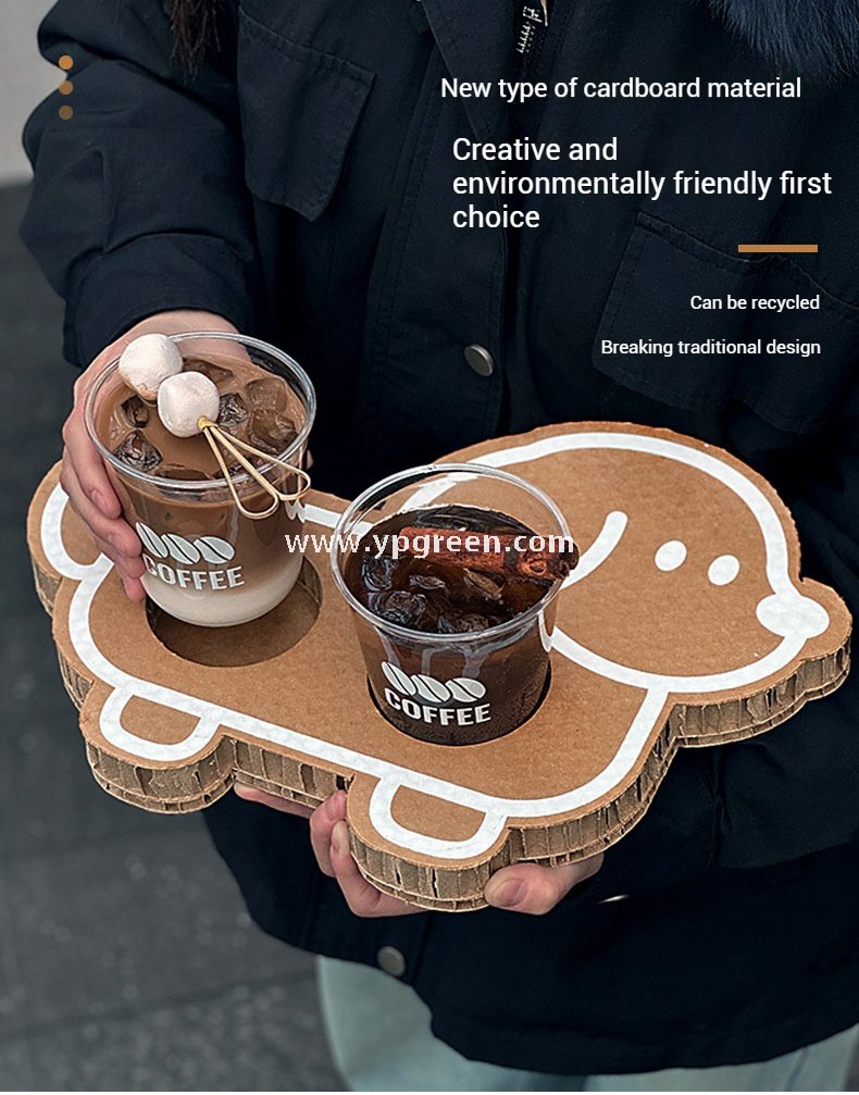 Cute Animal-Shaped Coffee Cup Trays – 3/4 Cup Disposable Paper Holders in Dog & Cat Designs
