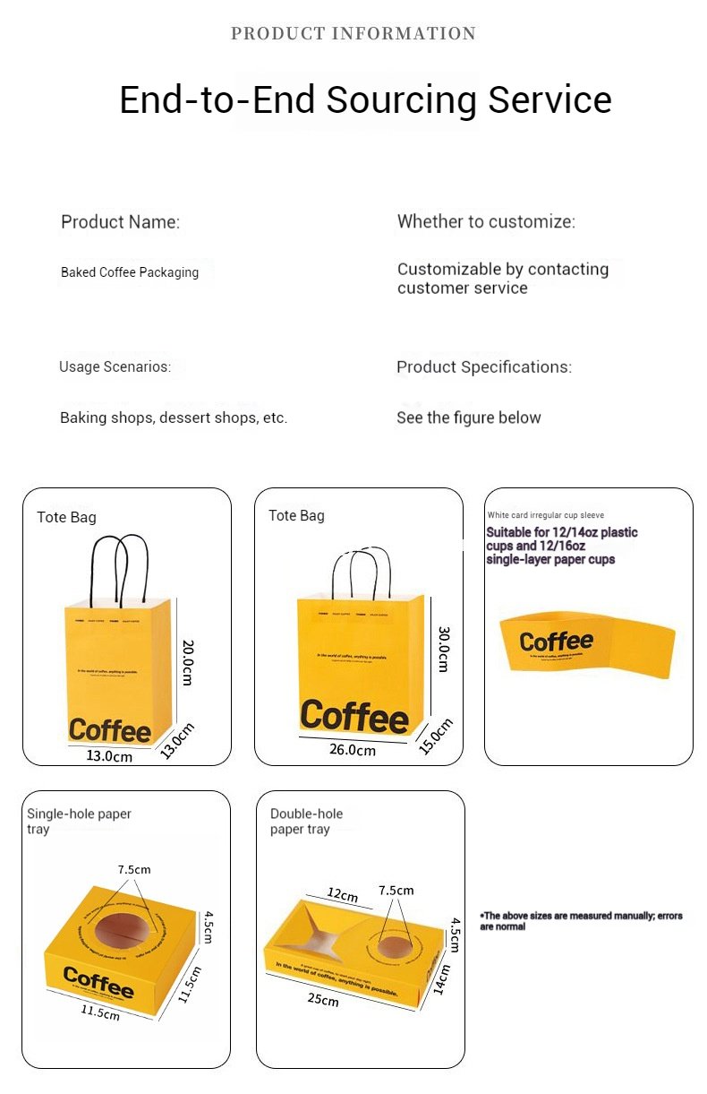 Yellow Sandwich & Coffee Tray Box – Integrated Paper Combo Container with Cup Holder