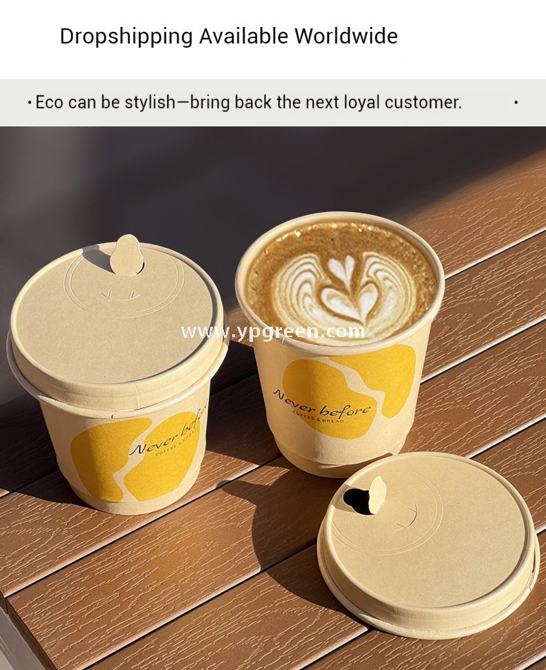 Eco-Friendly Bamboo Fiber Coffee Cups – 330ml Double Layer Hot Drink Cups with Hollow Thermal Ring