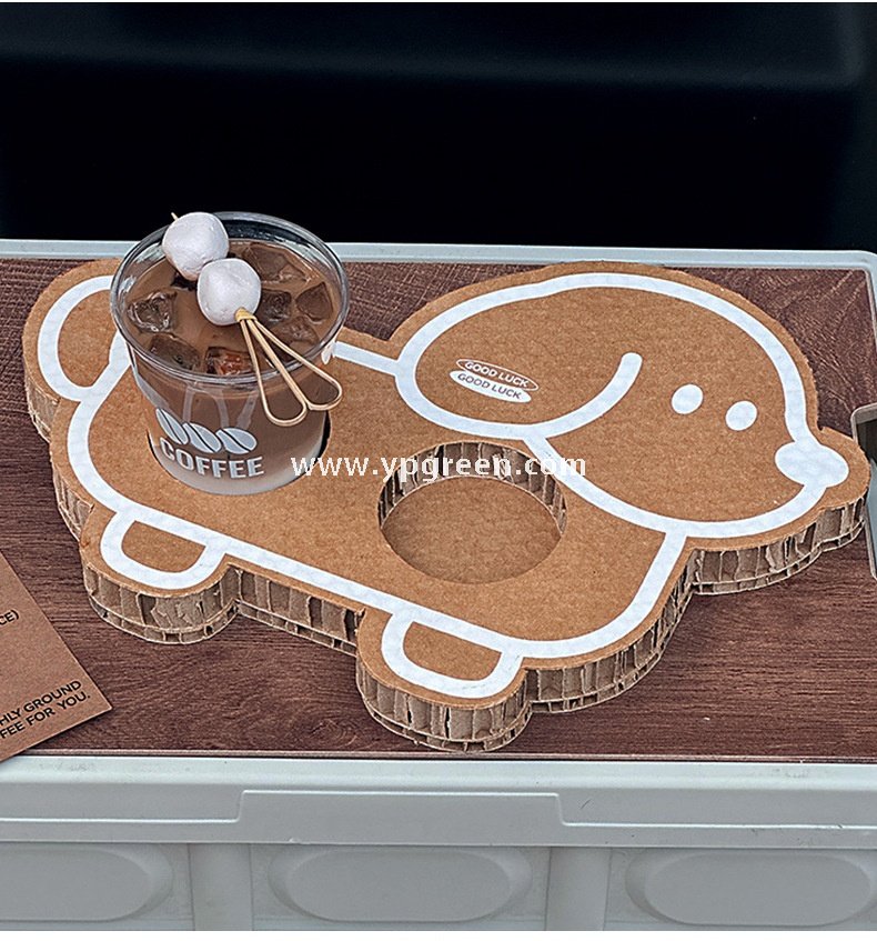 Cute Animal-Shaped Coffee Cup Trays – 3/4 Cup Disposable Paper Holders in Dog & Cat Designs