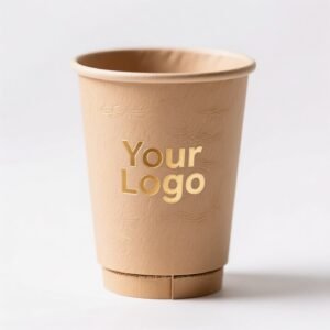 330ml Bamboo Pulp Hollow Paper Cup | Disposable Coffee Cup | Thickened Kraft Milk Tea Cup