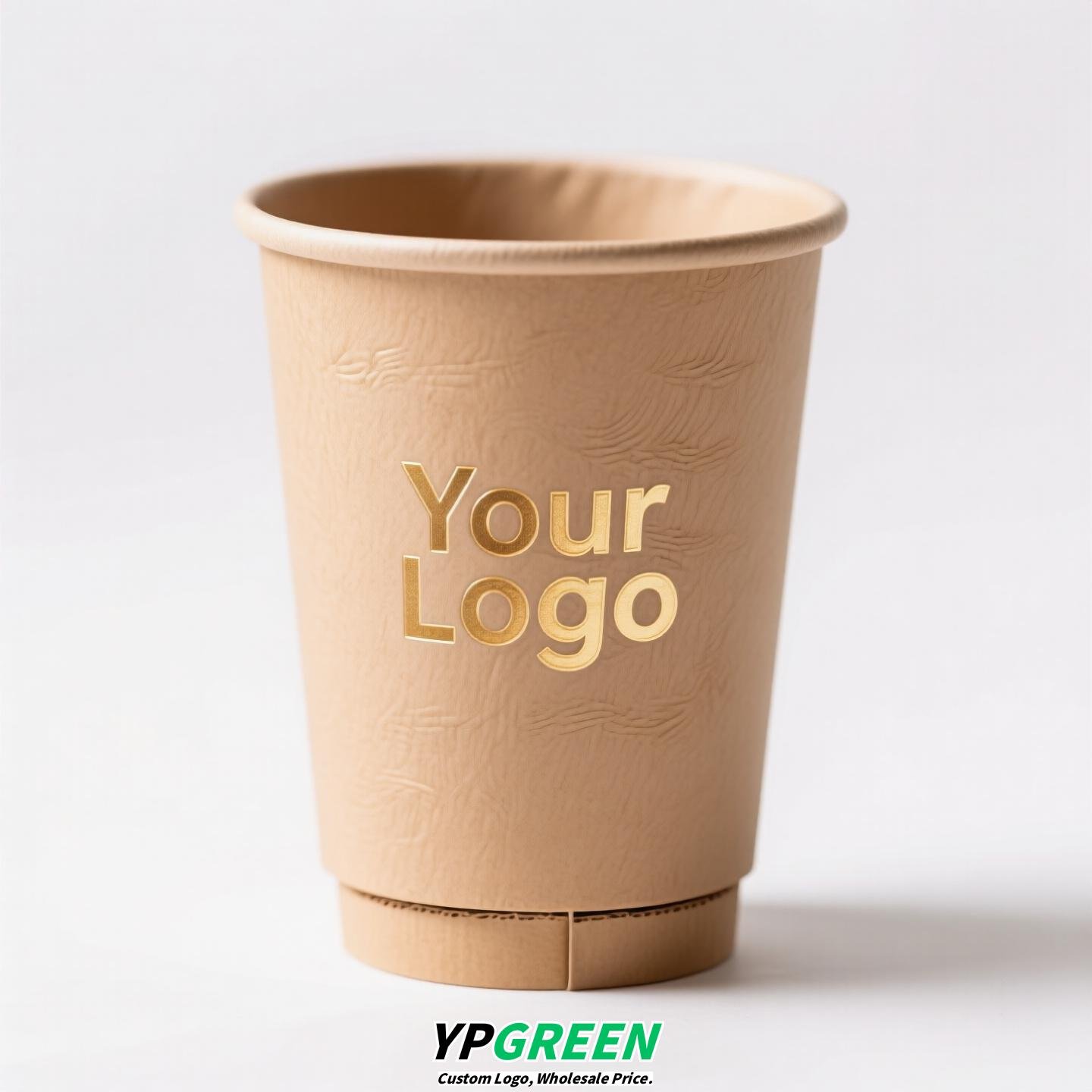 330ml Bamboo Pulp Hollow Paper Cup | Disposable Coffee Cup | Thickened Kraft Milk Tea Cup