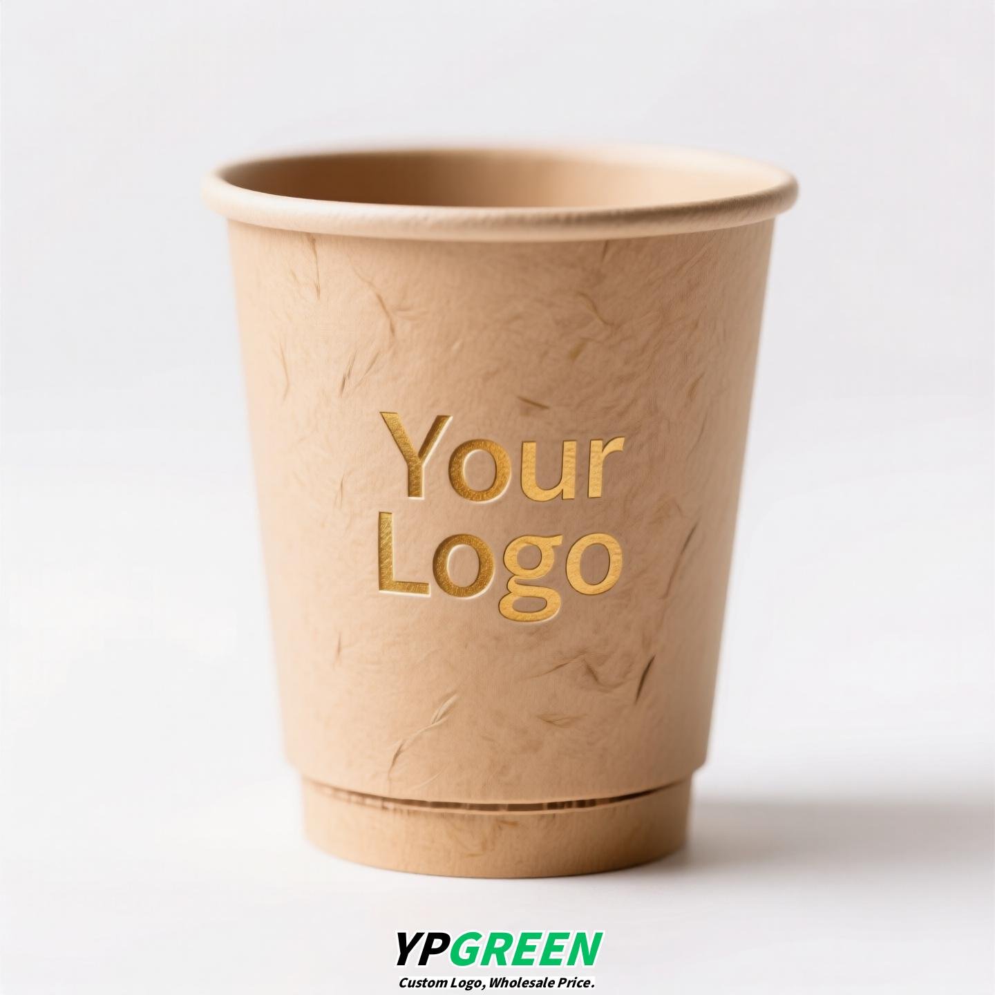 330ml Bamboo Pulp Hollow Paper Cup | Disposable Coffee Cup | Thickened Kraft Milk Tea Cup