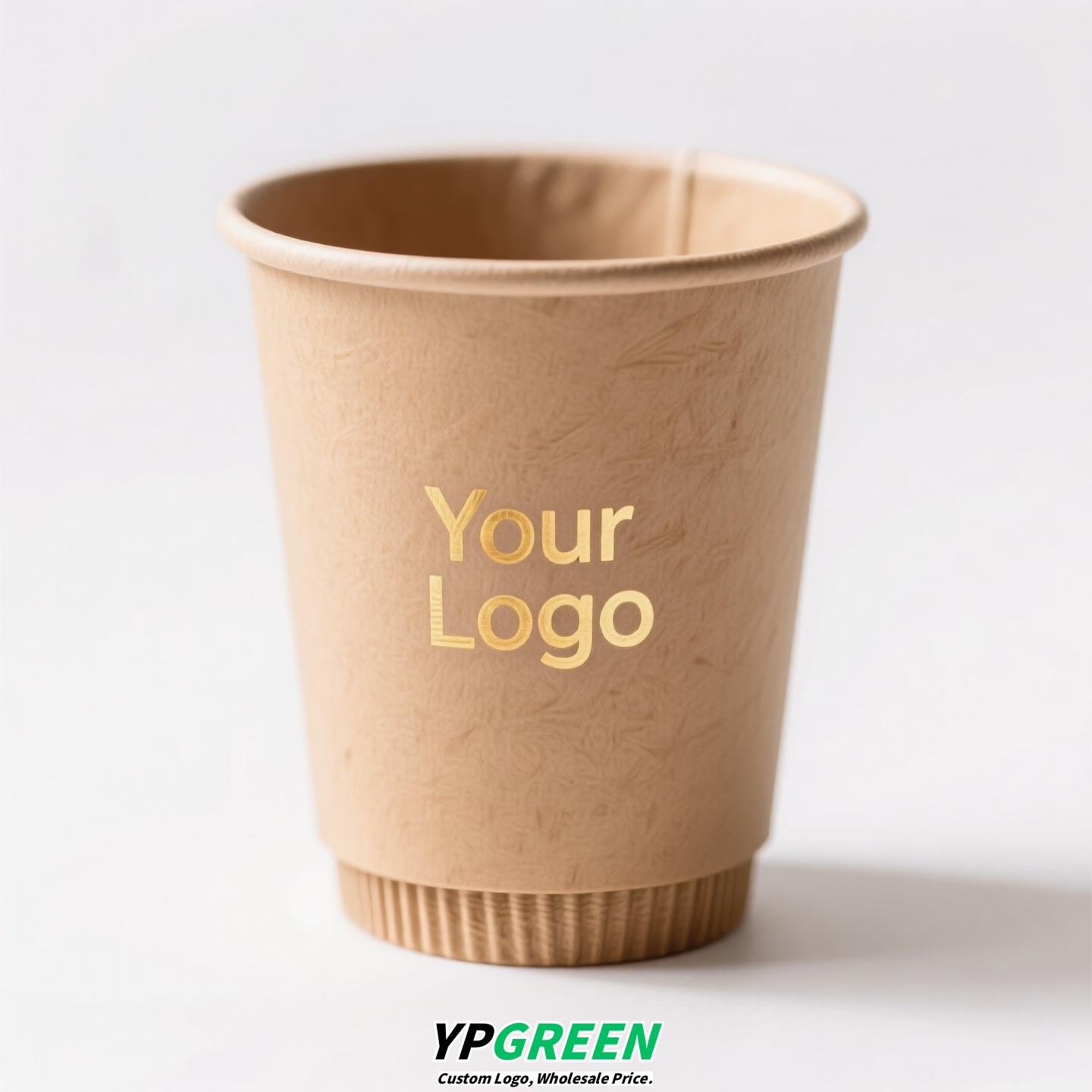 330ml Bamboo Pulp Hollow Paper Cup | Disposable Coffee Cup | Thickened Kraft Milk Tea Cup