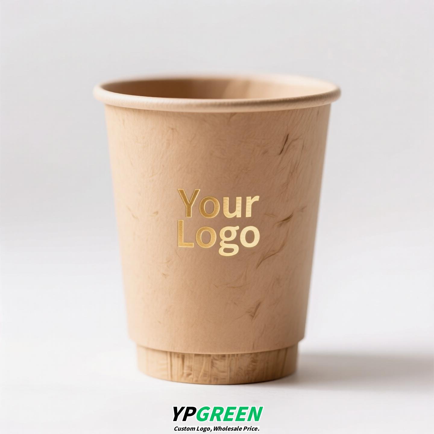 330ml Bamboo Pulp Hollow Paper Cup | Disposable Coffee Cup | Thickened Kraft Milk Tea Cup