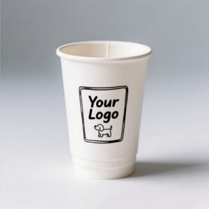 12oz 400ml Dog Pattern Double PE Coated Paper Cup | Hollow Insulated Coffee Cup | Cold & Hot Drink Disposable Cup