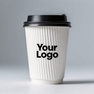 Embossed Stripe Double Wall Paper Cups | 280ml 380ml 400ml | Custom Logo, Thickened Food-Grade, Leak-Proof & Heat-Resistant